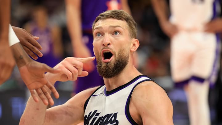 Mar 14, 2025; Phoenix, Arizona, USA; Sacramento Kings forward Domantas Sabonis (11) against the Phoenix Suns at Footprint Center. Mandatory Credit: Mark J. Rebilas-Imagn Images Mar 14, 2025; Phoenix, Arizona, USA; Sacramento Kings forward Domantas Sabonis (11) against the Phoenix Suns at Footprint Center. Mandatory Credit: Mark J. Rebilas-Imagn Images
