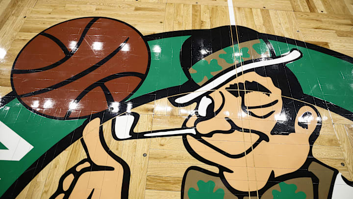 Mar 5, 2025; Boston, Massachusetts, USA; The Boston Celtics logo is seen on the court before the game between the Boston Celtics and the Portland Trail Blazers at TD Garden. Mandatory Credit: Winslow Townson-Imagn Images Mar 5, 2025; Boston, Massachusetts, USA; The Boston Celtics logo is seen on the court before the game between the Boston Celtics and the Portland Trail Blazers at TD Garden. Mandatory Credit: Winslow Townson-Imagn Images