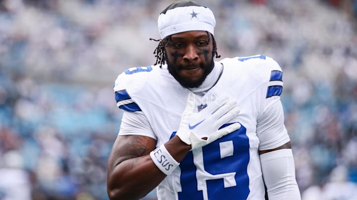 Dallas Cowboys wide receiver Ryan Flournoy looks on before the start of the game against the Carolina Panthers.