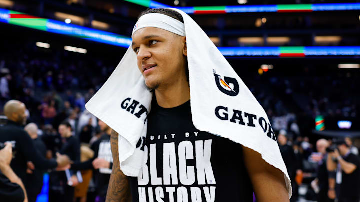 Orlando Magic forward Paolo Banchero (5) walks off the court after the game against the Sacramento Kings at Golden 1 Center.