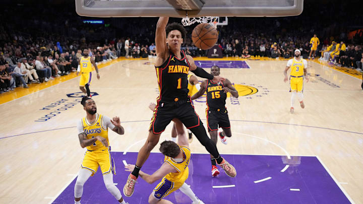 Jalen Johnson #1 of the Atlanta Hawks