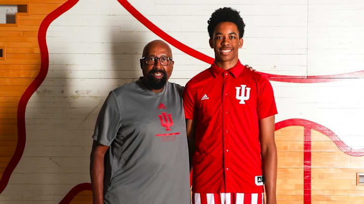 Anthony Thompson pictured with Indiana coach Mike Woodson during his previous visit in June.