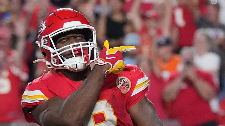 Sep 14, 2026; Kansas City, Missouri, USA; Kansas City Chiefs running back Kenneth Walker III (9) reacts after scoring a touchdown at GEHA Field at Arrowhead Stadium. Mandatory Credit: Denny Medley-Imagn Images Sep 14, 2026; Kansas City, Missouri, USA; Kansas City Chiefs running back Kenneth Walker III (9) reacts after scoring a touchdown at GEHA Field at Arrowhead Stadium. Mandatory Credit: Denny Medley-Imagn Images