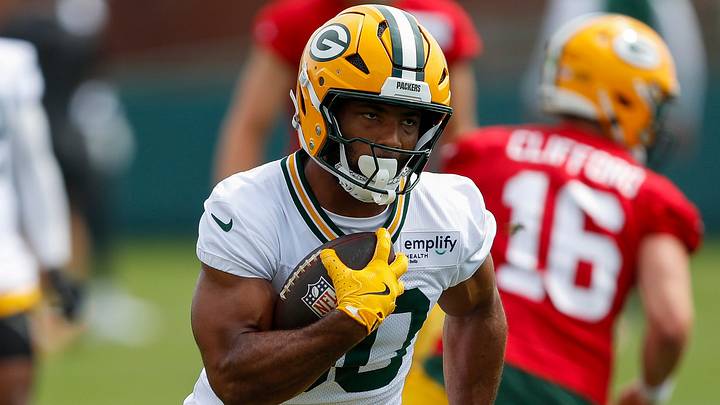 Green Bay Packers running back Chris Brooks (30) runs the ball during the first day of training camp on Wednesday, July 23, 2025, at Ray Nitschke Field in Ashwaubenon, Wis.
Tork Mason/USA TODAY NETWORK-Wisconsin Green Bay Packers running back Chris Brooks (30) runs the ball during the first day of training camp on Wednesday, July 23, 2025, at Ray Nitschke Field in Ashwaubenon, Wis.
Tork Mason/USA TODAY NETWORK-Wisconsin
