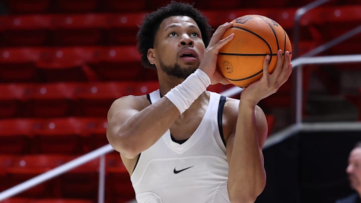 Feb 24, 2026; Salt Lake City, Utah, USA; Iowa State Cyclones forward Joshua Jefferson (5) warms up before the game against the Utah Utes at Jon M. Huntsman Center. Feb 24, 2026; Salt Lake City, Utah, USA; Iowa State Cyclones forward Joshua Jefferson (5) warms up before the game against the Utah Utes at Jon M. Huntsman Center.