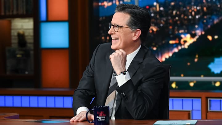 The Late Show with Stephen Colbert during Monday’s March 13, 2023 show. Photo: Scott Kowalchyk/CBS ©2023 CBS Broadcasting Inc. All Rights Reserved.