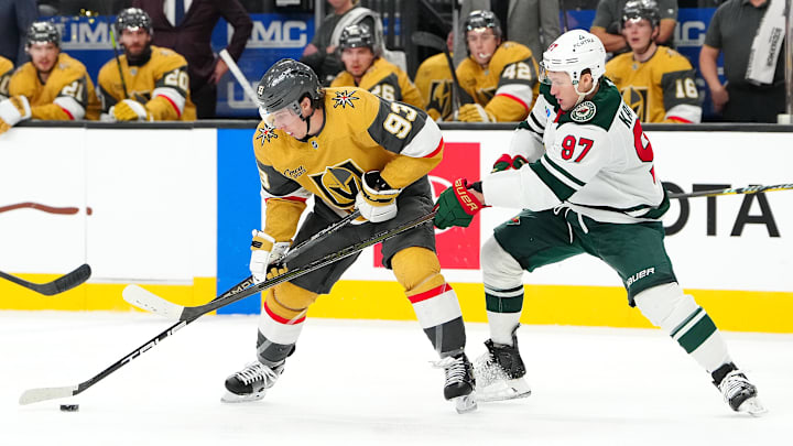 Mitch Marner (left) and the Wild's Kirill Kaprizov (right) Mitch Marner (left) and the Wild's Kirill Kaprizov (right)