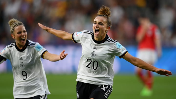 La milieue allemande, Lina Magull contre l'Autriche, jeudi 21 juillet.