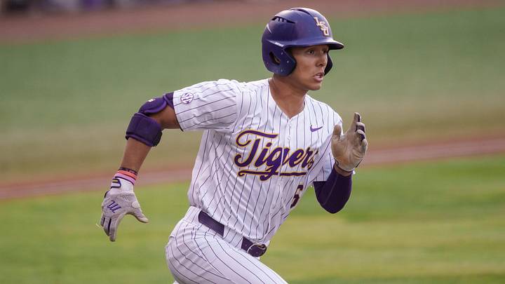 LSU outfielder Derek Curiel. 