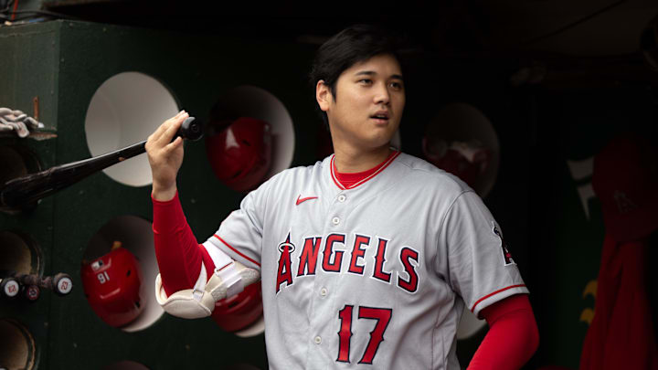 Sep 2, 2023; Oakland, California, USA; Los Angeles Angels designated hitter Shohei Ohtani (17)