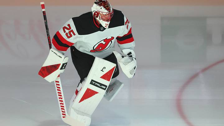 Feb 26, 2026; Pittsburgh, Pennsylvania, USA; New Jersey Devils goaltender Jacob Markstrom (25) warms up against the Pittsburgh Penguins at PPG Paints Arena. Mandatory Credit: Charles LeClaire-Imagn Images Feb 26, 2026; Pittsburgh, Pennsylvania, USA; New Jersey Devils goaltender Jacob Markstrom (25) warms up against the Pittsburgh Penguins at PPG Paints Arena. Mandatory Credit: Charles LeClaire-Imagn Images