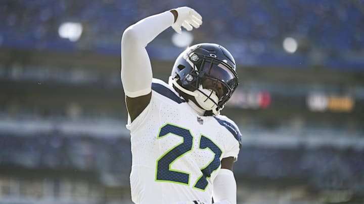 Seattle Seahawks cornerback Riq Woolen Seattle Seahawks cornerback Riq Woolen