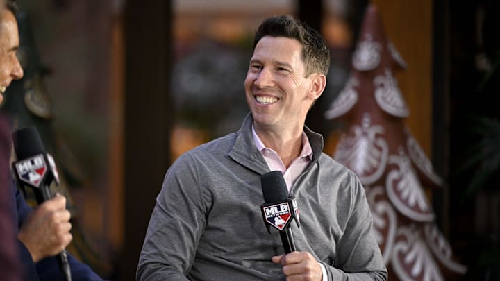Dec 9, 2024; Dallas, TX, USA; Boston Red Sox chief baseball officer Craig Breslow speaks with the media
at the Hilton Anatole during the 2024 MLB Winter Meetings. Mandatory Credit: Jerome Miron-Imagn Images Dec 9, 2024; Dallas, TX, USA; Boston Red Sox chief baseball officer Craig Breslow speaks with the media
at the Hilton Anatole during the 2024 MLB Winter Meetings. Mandatory Credit: Jerome Miron-Imagn Images