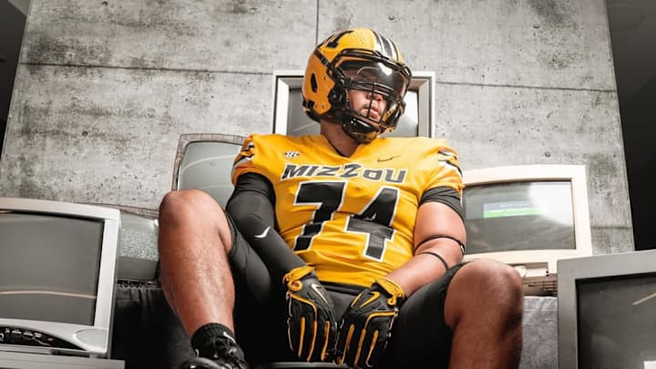 Boonville offensive lineman Braylon Ellison on his official visit to the University of Missouri on Sunday, June 8, 2025. 