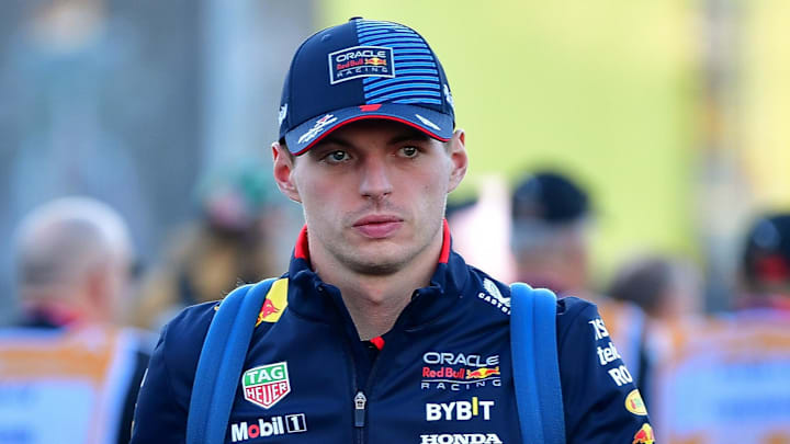 Nov 21, 2024; Las Vegas, Nevada, USA; Oracle Red Bull Racing driver Max Verstappen (1) arrives before practice for the Las Vegas Grand Prix at Las Vegas Circuit. Mandatory Credit: Gary A. Vasquez-Imagn Images Nov 21, 2024; Las Vegas, Nevada, USA; Oracle Red Bull Racing driver Max Verstappen (1) arrives before practice for the Las Vegas Grand Prix at Las Vegas Circuit. Mandatory Credit: Gary A. Vasquez-Imagn Images