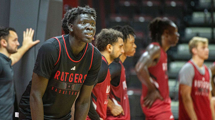 Antonio Chol is shown at Rutgers media day in 2023.