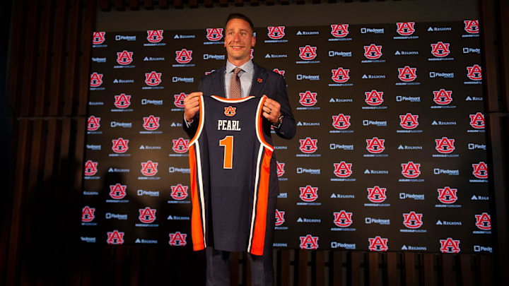 Steven Pearl is introduced as the new Auburn men’s basketball head coach at the Woltosz Performance Center in Auburn, Ala. on Wednesday, Sept. 24, 2025.