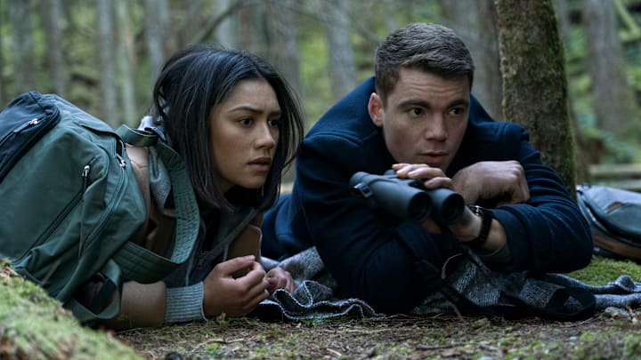 The Night Agent. (L to R) Luciane Buchanan as Rose Larkin, Gabriel Basso as Peter Sutherland in episode 103 of The Night Agent. Cr. Dan Power/Netflix © 2023
