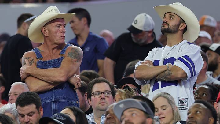 Dallas Cowboys fans react at AT&T Stadium. Mandatory Credit: Kevin Jairaj-Imagn Images Dallas Cowboys fans react at AT&T Stadium. Mandatory Credit: Kevin Jairaj-Imagn Images