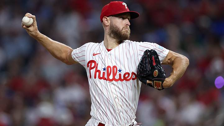 Aug 7, 2026; Philadelphia, Pennsylvania, USA; Philadelphia Phillies pitcher Zack Wheeler (45) throws a pitch during the third inning against the Toronto Blue Jays at Citizens Bank Park. Mandatory Credit: Bill Streicher-Imagn Images Aug 7, 2026; Philadelphia, Pennsylvania, USA; Philadelphia Phillies pitcher Zack Wheeler (45) throws a pitch during the third inning against the Toronto Blue Jays at Citizens Bank Park. Mandatory Credit: Bill Streicher-Imagn Images