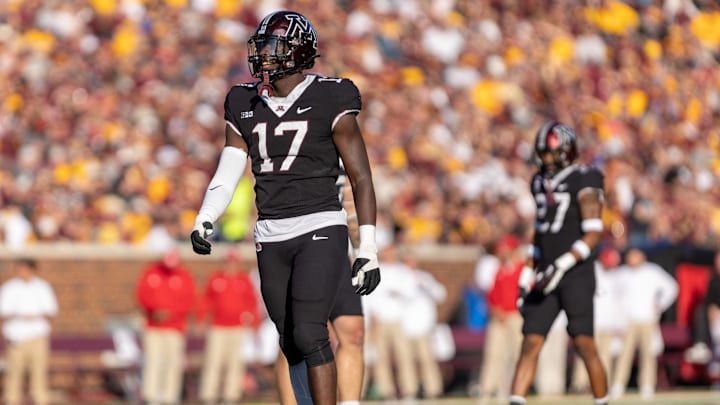 Minnesota defensive lineman Jah Joyner in action against Rutgers in the fourth quarter at Huntington Bank Stadium in Minneapolis on Oct. 29, 2022.