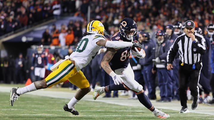 Chicago Bears tight end Colston Loveland. Chicago Bears tight end Colston Loveland.