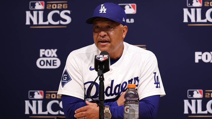 Oct 15, 2026; Los Angeles, California, USA; Los Angeles Dodgers manager Dave Roberts at a press conference after game four of the NLCS for the 2026 MLB playoffs against the Milwaukee Brewers at Uniqlo Field at Dodger Stadium. Mandatory Credit: Kiyoshi Mio-Imagn Images Oct 15, 2026; Los Angeles, California, USA; Los Angeles Dodgers manager Dave Roberts at a press conference after game four of the NLCS for the 2026 MLB playoffs against the Milwaukee Brewers at Uniqlo Field at Dodger Stadium. Mandatory Credit: Kiyoshi Mio-Imagn Images