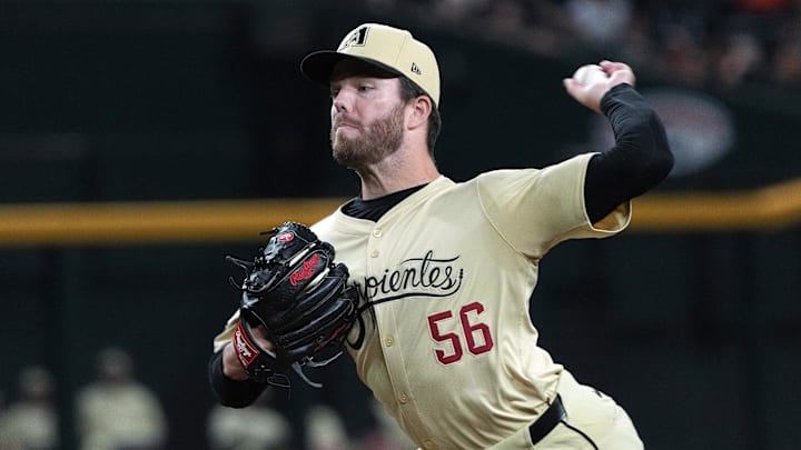 Sep 24, 2024; Phoenix, Arizona, USA; Arizona Diamondbacks pitcher Brandon Hughes (56) pitches against the San Francisco Giants in the eighth inning at Chase Field. Mandatory Credit: Rick Scuteri-Imagn Images Sep 24, 2024; Phoenix, Arizona, USA; Arizona Diamondbacks pitcher Brandon Hughes (56) pitches against the San Francisco Giants in the eighth inning at Chase Field. Mandatory Credit: Rick Scuteri-Imagn Images