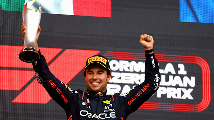 Sergio "Checo" Pérez cuando ganó el Gran Premio de Azerbaiyán en 2023 