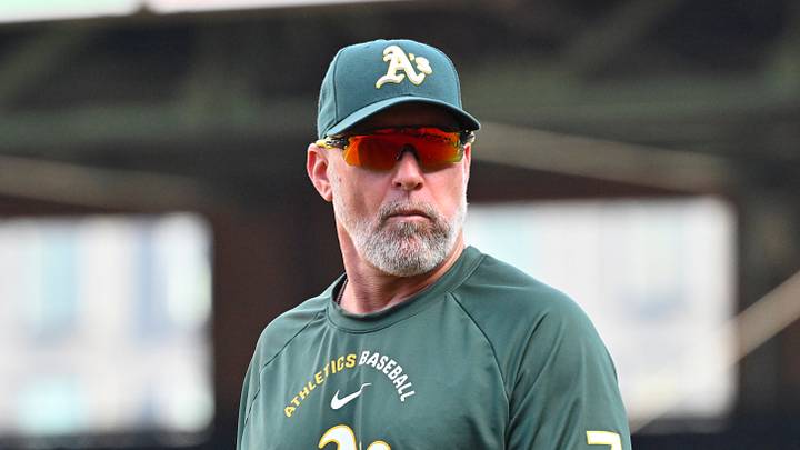 Aug 7, 2026; Boston, Massachusetts, USA; Athletics manager Mark Kotsay (7) looks on before a game against the Boston Red Sox at Fenway Park. Mandatory Credit: Eric Canha-Imagn Images Aug 7, 2026; Boston, Massachusetts, USA; Athletics manager Mark Kotsay (7) looks on before a game against the Boston Red Sox at Fenway Park. Mandatory Credit: Eric Canha-Imagn Images