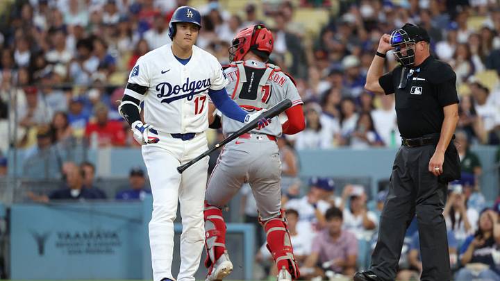 Sep 7, 2026; Los Angeles, California, USA; Los Angeles Dodgers designated hitter Shohei Ohtani (17) walks to the dugout after striking out against Cincinnati Reds starting pitcher Chase Burns (not pictured) and catcher Tyler Stephenson (37) during the third inning at Dodger Stadium. Mandatory Credit: Kiyoshi Mio-Imagn Images Sep 7, 2026; Los Angeles, California, USA; Los Angeles Dodgers designated hitter Shohei Ohtani (17) walks to the dugout after striking out against Cincinnati Reds starting pitcher Chase Burns (not pictured) and catcher Tyler Stephenson (37) during the third inning at Dodger Stadium. Mandatory Credit: Kiyoshi Mio-Imagn Images