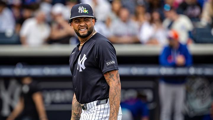 New York Yankees' starting pitcher Luis Gil during spring training game