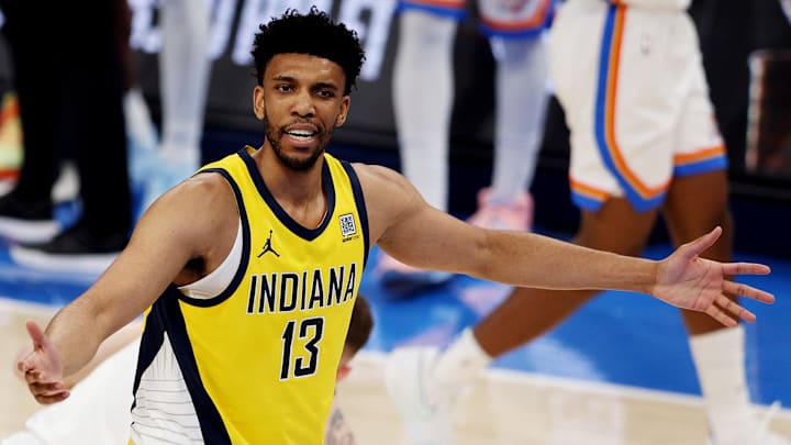 Indiana Pacers center Tony Bradley (13) during an NBA Finals game against the Oklahoma City Thunder.