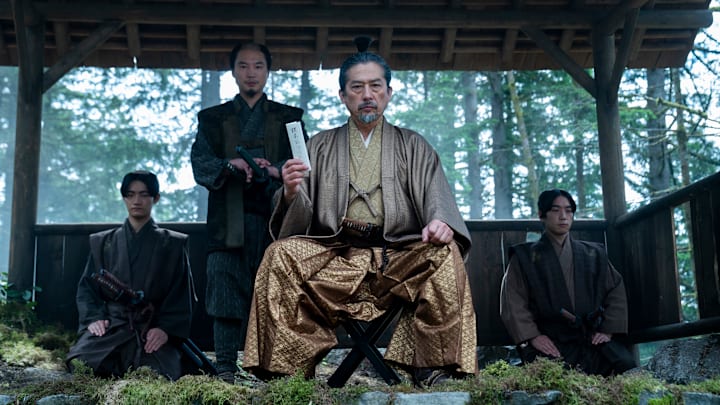 “SHOGUN” -- "A Dream of a Dream" -- Episode 10 (Airs April 23) Pictured (L-R): Hiroto Kanai as Kashigi Omi, Hiroyuki Sanada as Yoshii Toranaga. CR: Katie Yu/FX