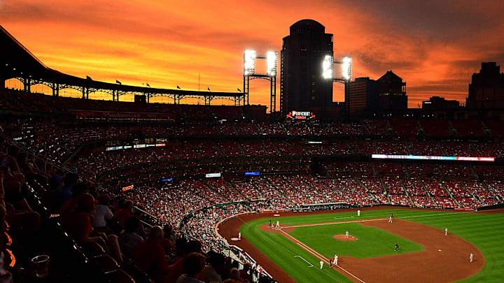 Aug 20, 2019; St. Louis, MO, USA; A general view of Busch Stadium as the sun sets during the fourth inning of a game between the St. Louis Cardinals and the Milwaukee Brewers. Mandatory Credit: Jeff Curry-Imagn Images Aug 20, 2019; St. Louis, MO, USA; A general view of Busch Stadium as the sun sets during the fourth inning of a game between the St. Louis Cardinals and the Milwaukee Brewers. Mandatory Credit: Jeff Curry-Imagn Images