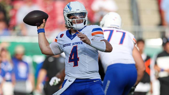 Boise State Broncos quarterback Maddux Madsen. Boise State Broncos quarterback Maddux Madsen.