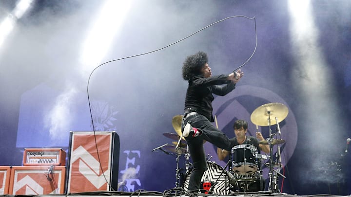 BYRON BAY, AUSTRALIA - JULY 23: Cedric Bixler-Zavala of At the Drive-In performs during Splendour in the Grass 2016 on July 23, 2016 in Byron Bay, Australia. (Photo by Mark Metcalfe/Getty Images)