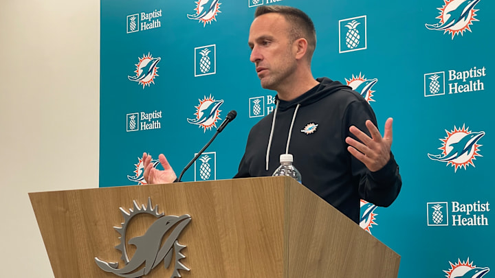 New Miami Dolphins head coach Jeff Hafley addresses the media following the opening of the team's 2026 offseason program.