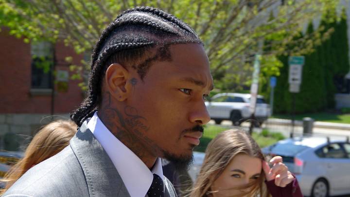Former New England Patriots wide receiver Stefon Diggs returns to Dedham District Court after lunch break on Tuesday, May 5, 2026.