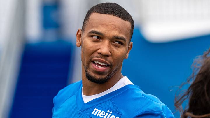 Detroit Lions wide receiver Amon-Ra St. Brown (14) looks on during Detroit Lions training camp at Meijer Performance Center. Mandatory Credit: Paul Barnick-Imagn Images Detroit Lions wide receiver Amon-Ra St. Brown (14) looks on during Detroit Lions training camp at Meijer Performance Center. Mandatory Credit: Paul Barnick-Imagn Images
