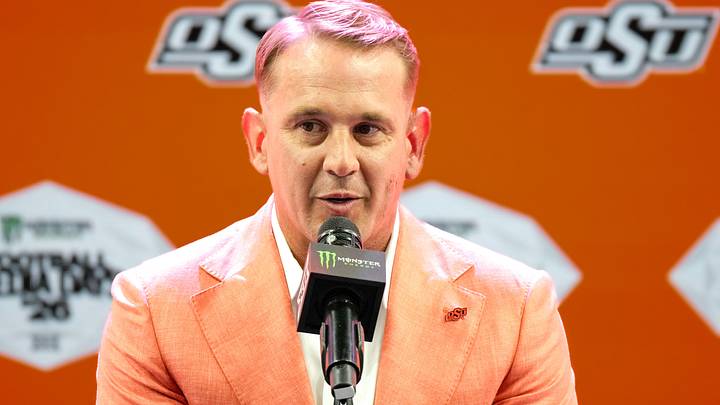 Oklahoma State head coach Eric Morris. Oklahoma State head coach Eric Morris.