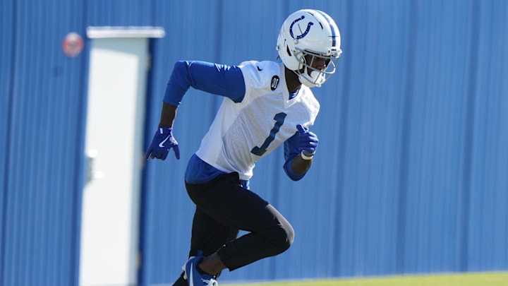 Indianapolis Colts cornerback Sauce Gardner runs through drills on Thursday, November 6, 2025.