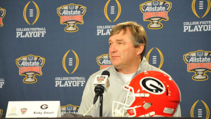 Georgia Bulldogs head coach Kirby Smart during a media availabilty session ahead of the Allstate Sugar Bowl.