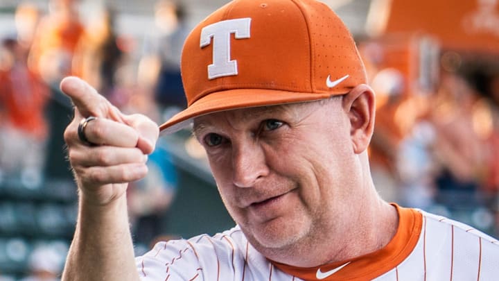 Texas Head Coach Jim Schlossnagle ahead of the Longhorns' game against the UTSA Roadrunners, March 18, 2025 at UFCU Disch-Falk Field in Austin.