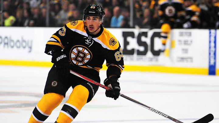 Oct 22, 2016; Boston, MA, USA; Boston Bruins left wing Brad Marchand (63) skates in the offensive zone during the first period against the Boston Bruins at TD Garden. Mandatory Credit: Bob DeChiara-USA TODAY Sports Oct 22, 2016; Boston, MA, USA; Boston Bruins left wing Brad Marchand (63) skates in the offensive zone during the first period against the Boston Bruins at TD Garden. Mandatory Credit: Bob DeChiara-USA TODAY Sports
