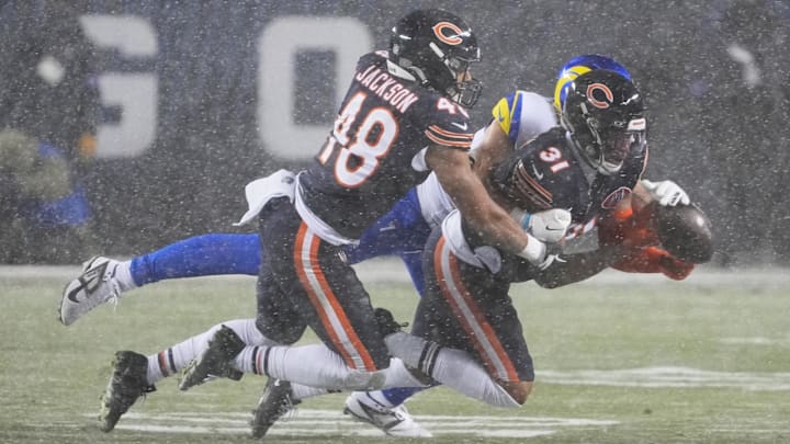 Kevin Byard (31) breaks up a  Matthew Stafford pass in the Bears' season-ending divisional loss to the Rams.
