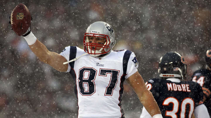Dec 12, 2010; Chicago, IL, USA; New England Patriots tight end Rob Gronkowski. Mandatory Credit: Jerry Lai-Imagn Images Dec 12, 2010; Chicago, IL, USA; New England Patriots tight end Rob Gronkowski. Mandatory Credit: Jerry Lai-Imagn Images