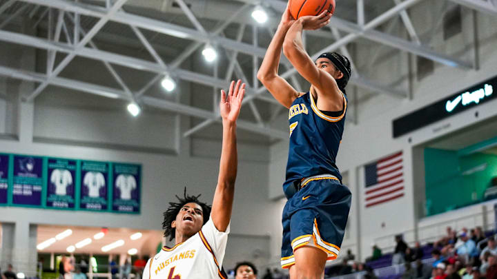 Wheeler Wildcats guard Kevin Savage III (2) shoots the ball.