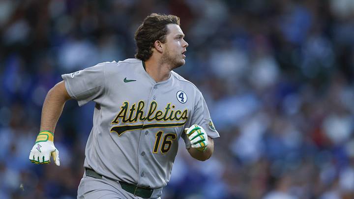 Jun 2, 2026; Chicago, Illinois, USA; Athletics first baseman Nick Kurtz (16) rounds the bases after hitting a solo home run against the Chicago Cubs during the third inning at Wrigley Field. Mandatory Credit: Kamil Krzaczynski-Imagn Images Jun 2, 2026; Chicago, Illinois, USA; Athletics first baseman Nick Kurtz (16) rounds the bases after hitting a solo home run against the Chicago Cubs during the third inning at Wrigley Field. Mandatory Credit: Kamil Krzaczynski-Imagn Images