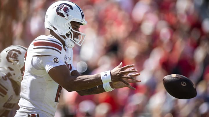 Oct 12, 2024; Tuscaloosa, Alabama, USA; South Carolina Gamecocks quarterback LaNorris Sellers (16). Mandatory Credit: Will McLelland-Imagn Images